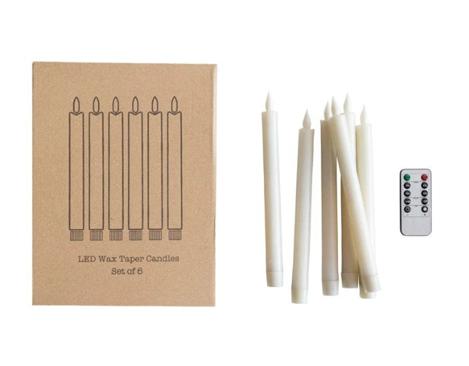 Flameless LED Wax Taper Candles