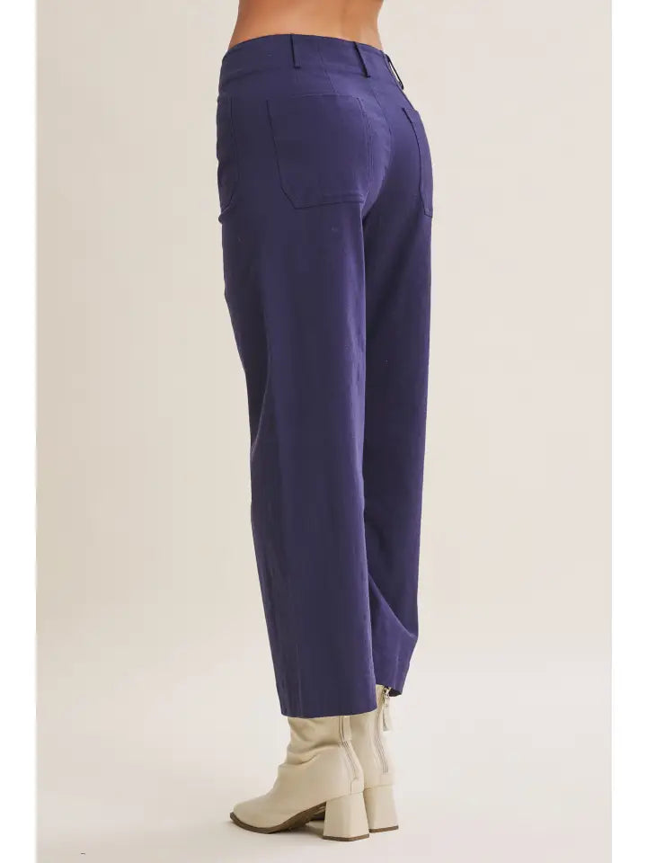 Blake Wide-Leg Pants in Navy