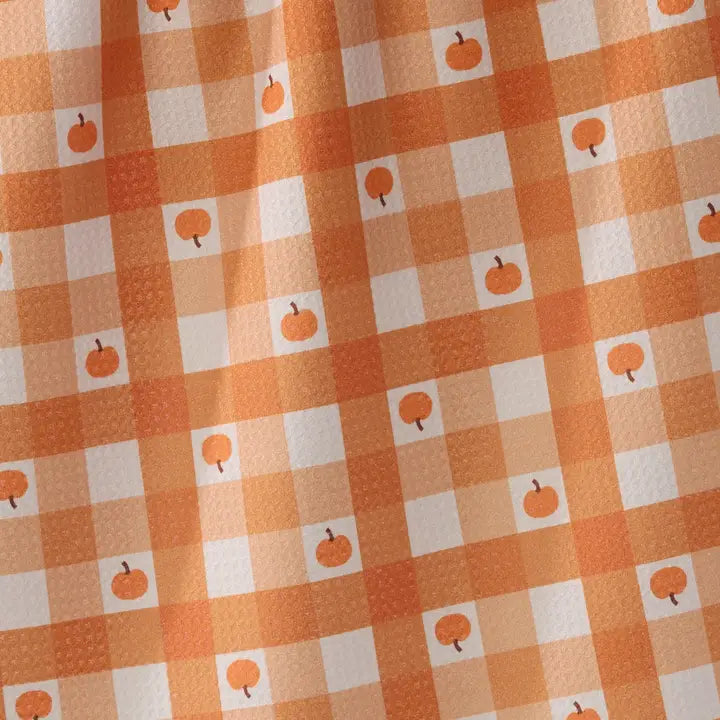 Pumpkin Check Tea Towel