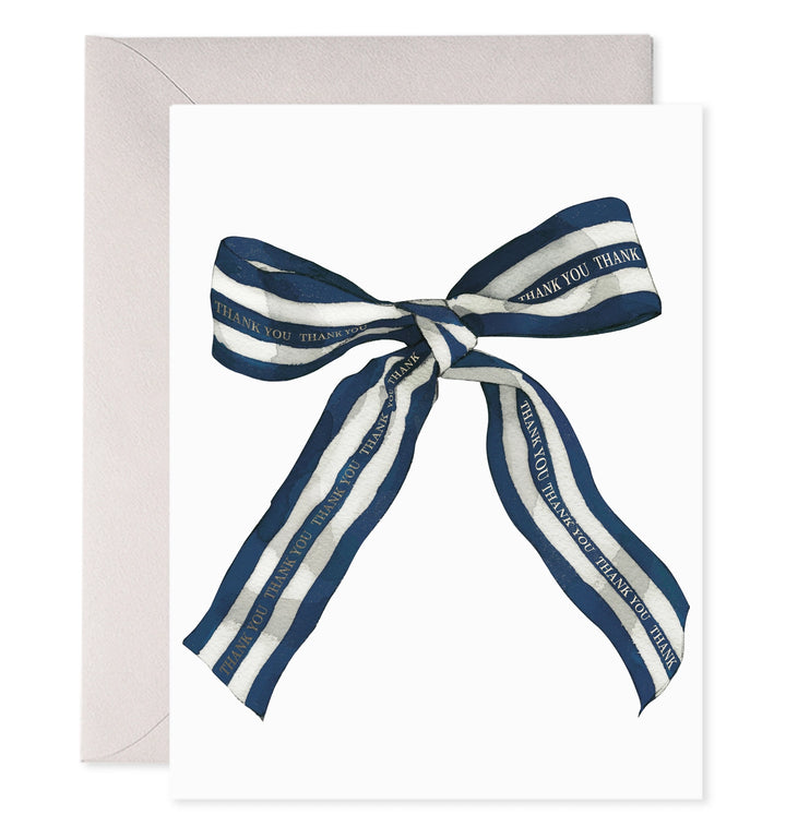 Big Striped Bow Thank You Card