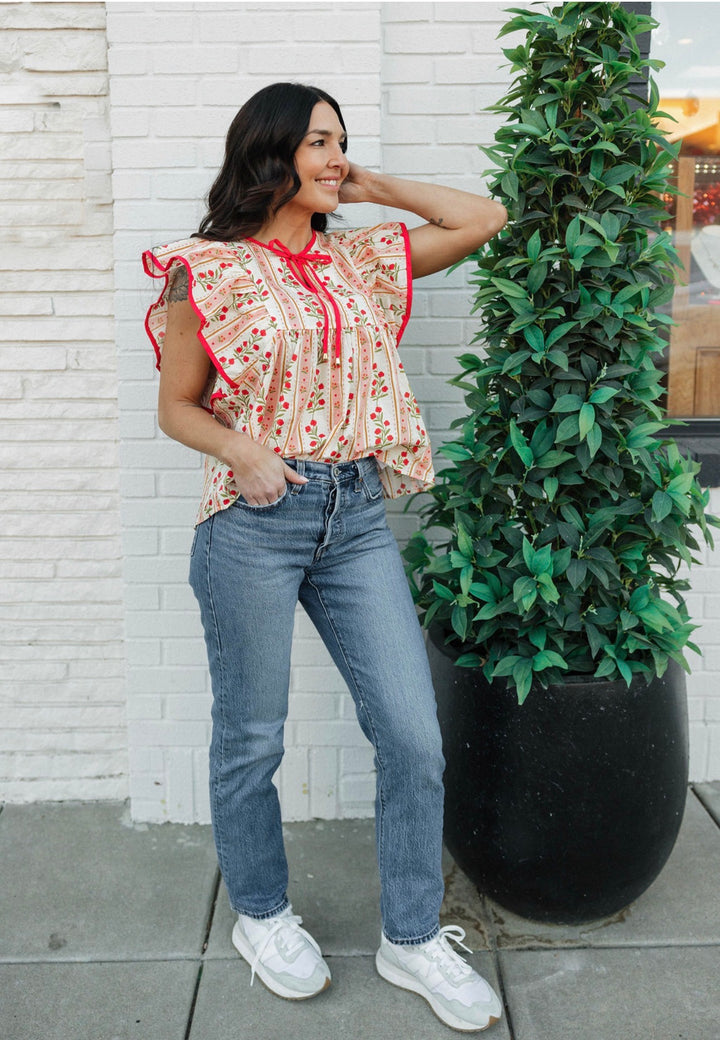 Valentine Floral Peplum Top