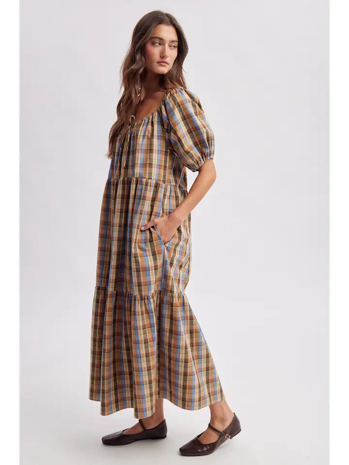 Darby Puff Sleeve Midi Dress