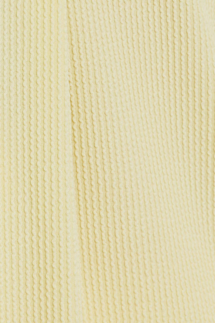 Round Neck Long Sleeve Cut Edge Detail Top