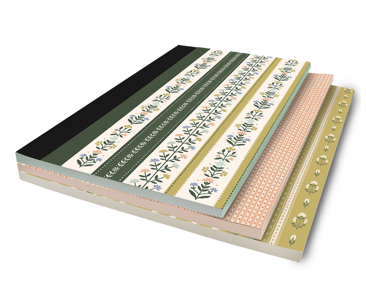 Floral Three-Tired Softcover Journal