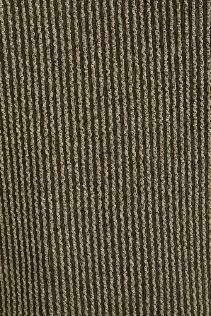 Round Neck Long Sleeve Cut Edge Detail Top