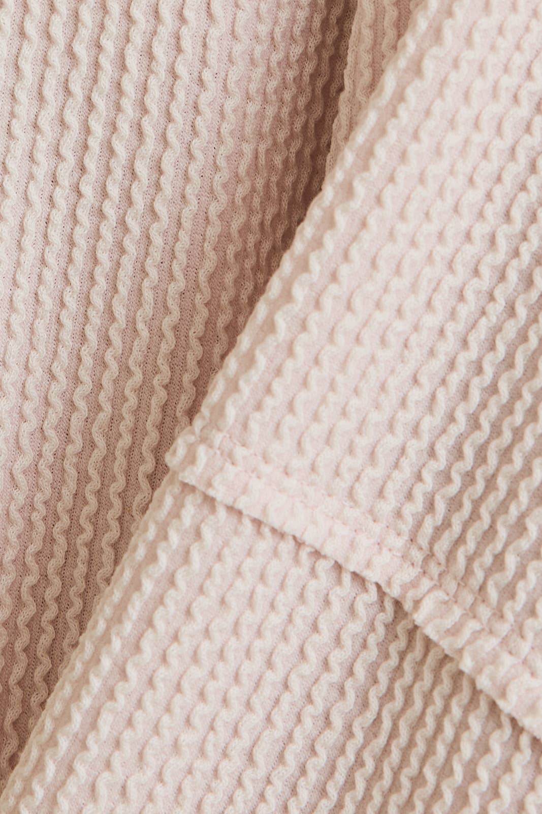 Round Neck Long Sleeve Cut Edge Detail Top