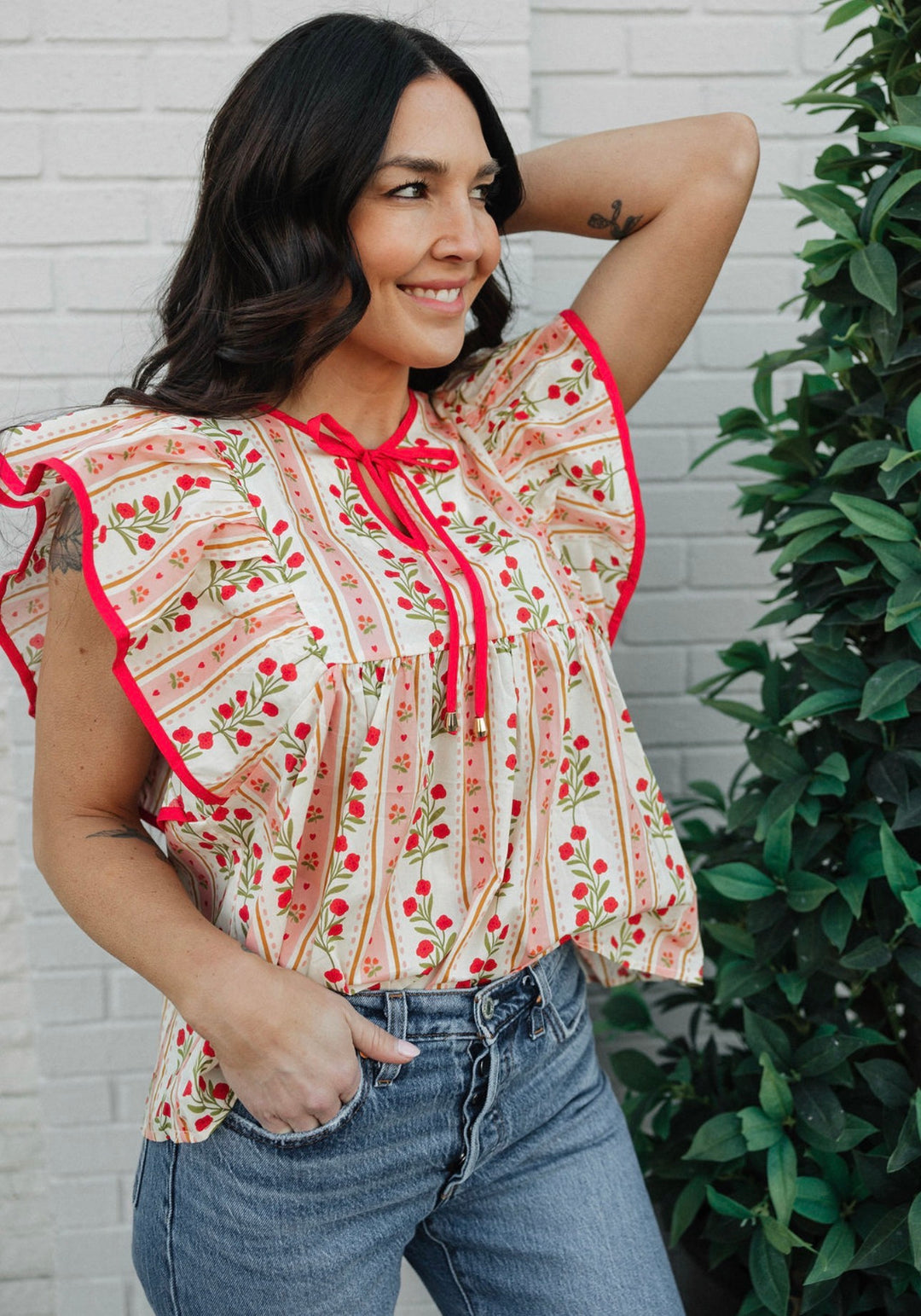 Valentine Floral Peplum Top