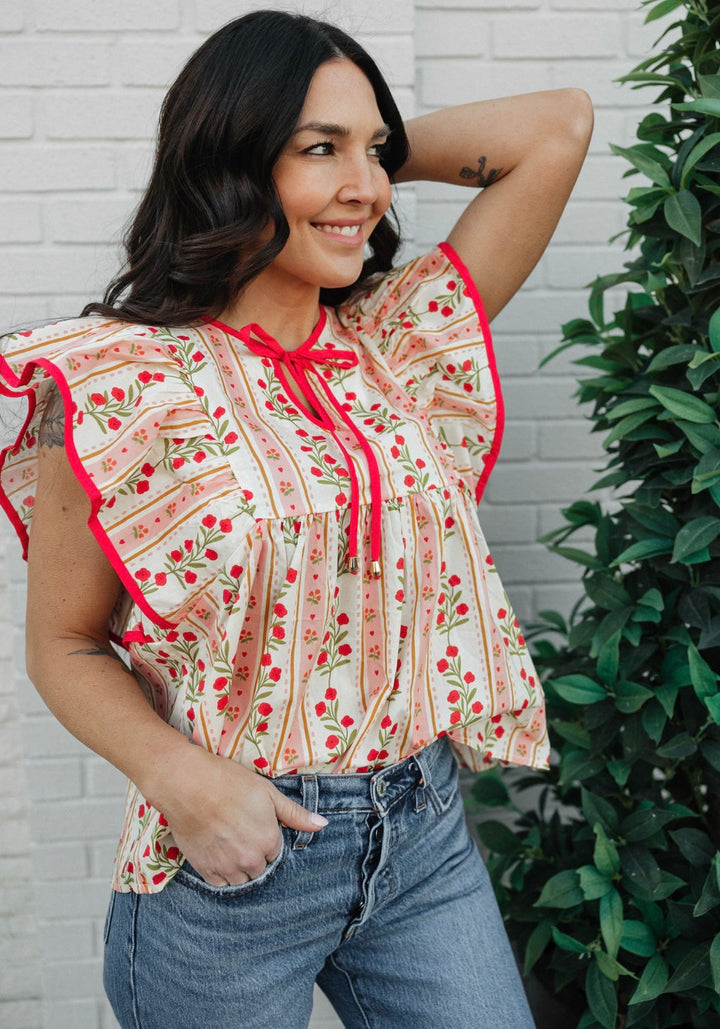 Valentine Floral Peplum Top