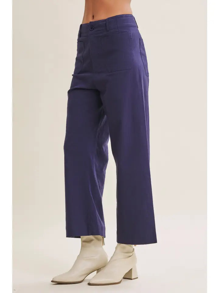 Blake Wide-Leg Pants in Navy