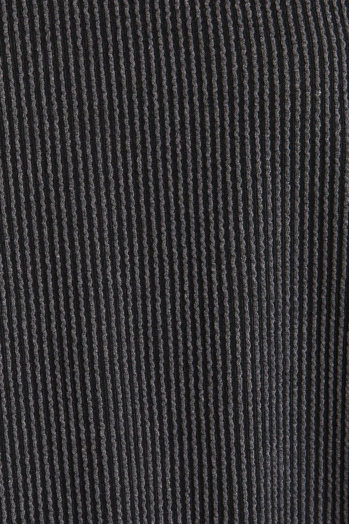 Round Neck Long Sleeve Cut Edge Detail Top