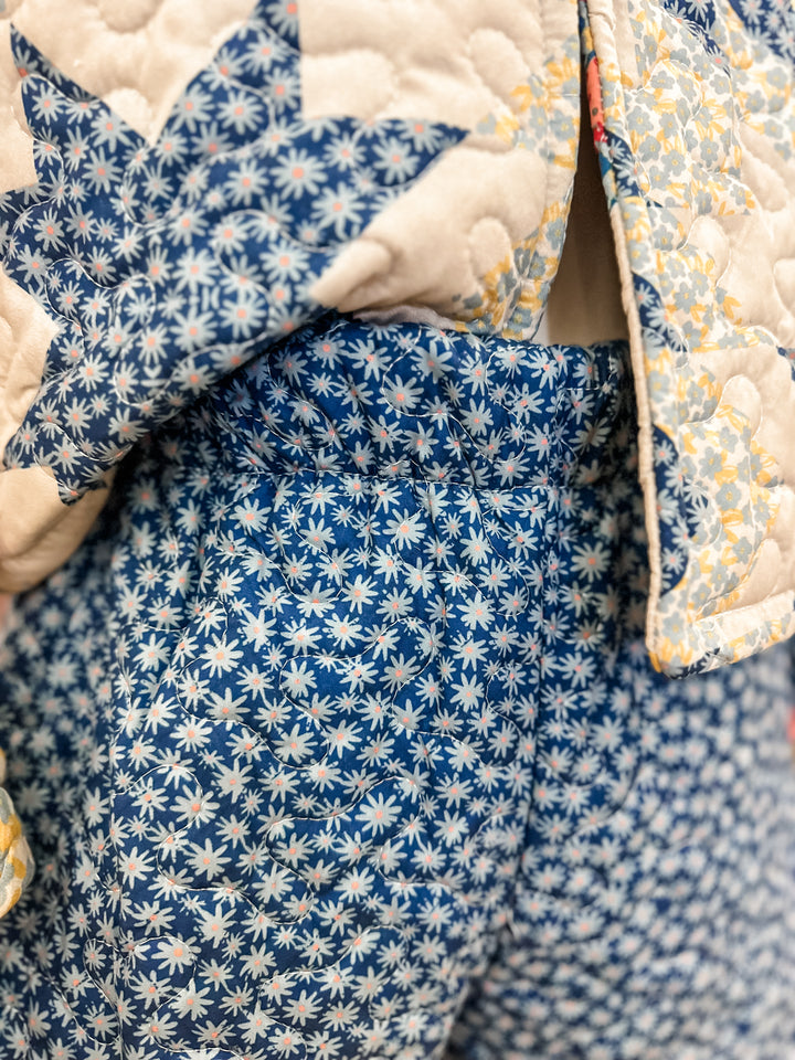 Quilted Patchwork Scallop Shorts