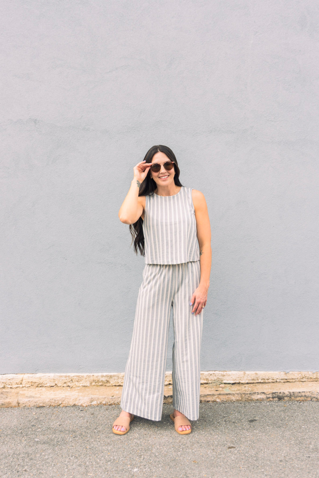 Scout Knit Stripped Pant in Summer Stone