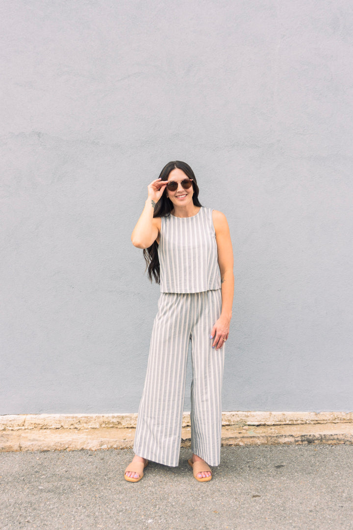 Scout Knit Stripped Pant in Summer Stone