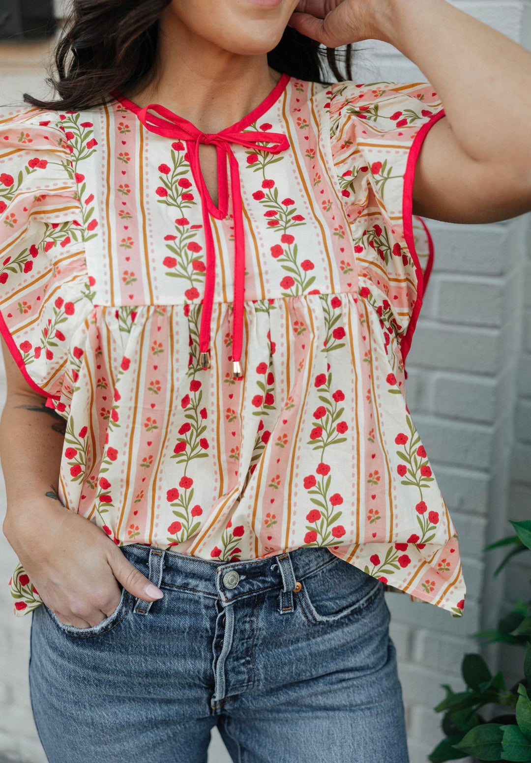 Valentine Floral Peplum Top