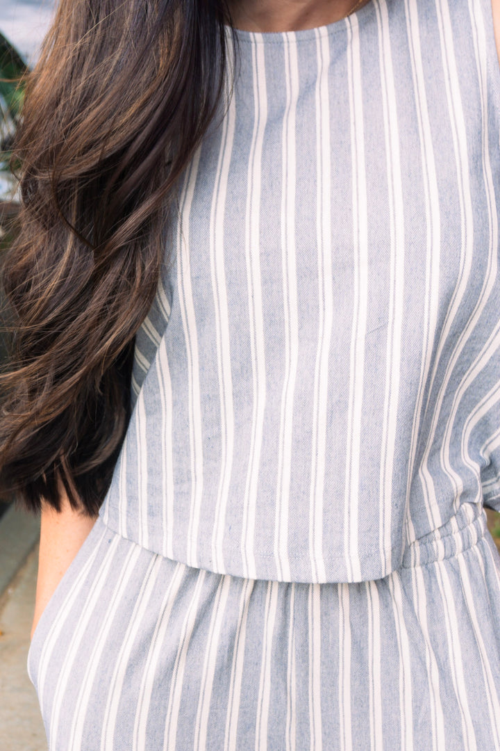 Sloane Knit Stripped Tank in Summer Stone