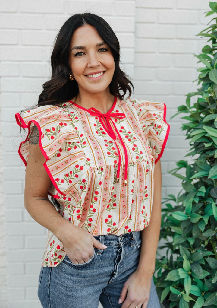 Valentine Floral Peplum Top