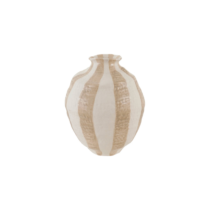 Large Stoneware Striped Vase