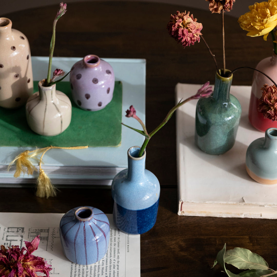 Hand Painted Stoneware Vases