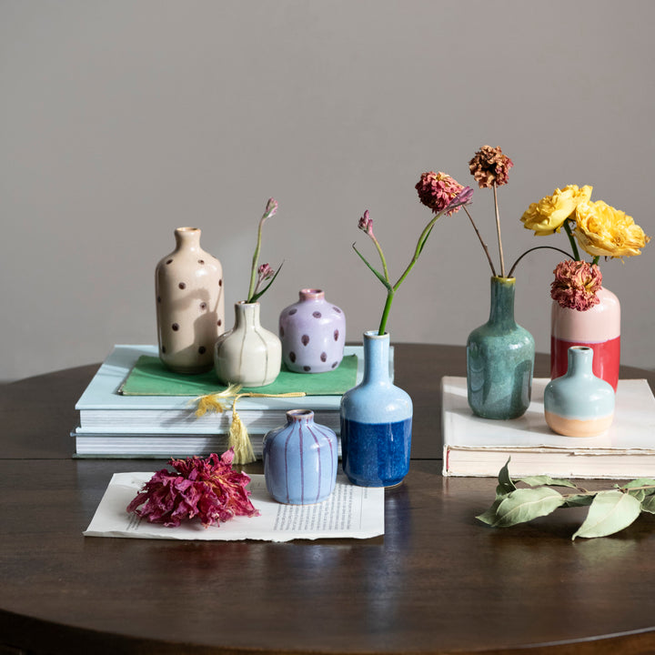Hand Painted Stoneware Vases
