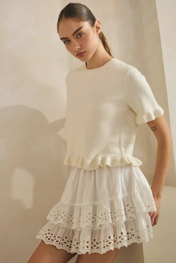 Addy Ruffle Sweater Top