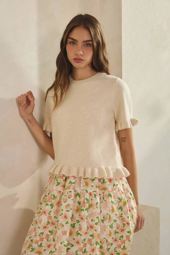 Addy Ruffle Sweater Top