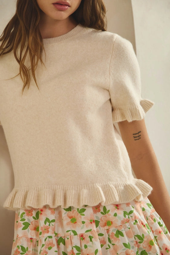 Addy Ruffle Sweater Top
