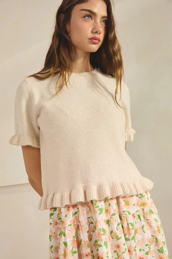 Addy Ruffle Sweater Top