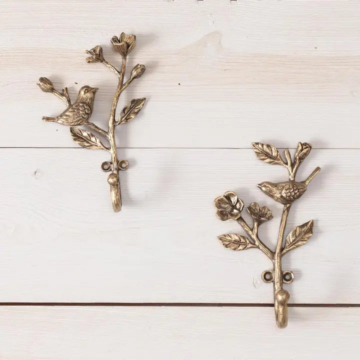 Antique Brass Bird Hooks