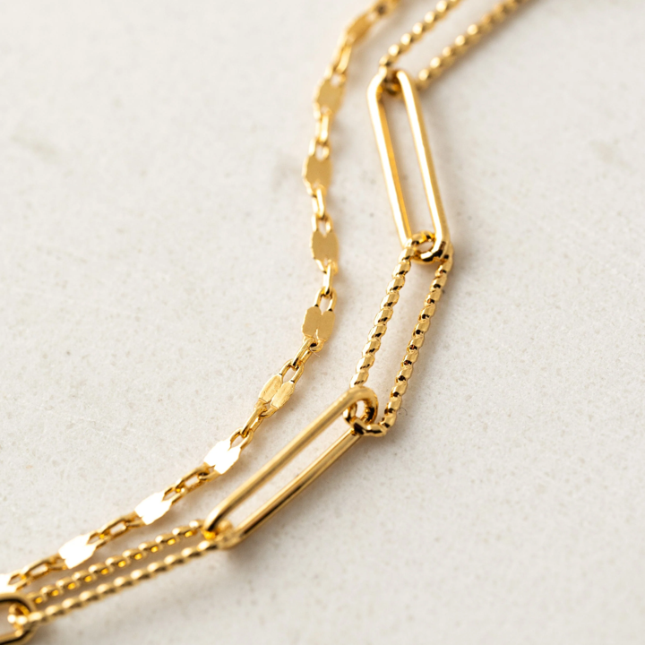Arlo Paperclip Layered Necklace