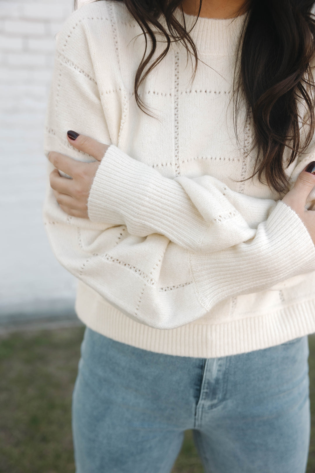 Grid Knit Sweater