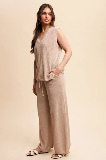 Beige knit Lounge Pants
