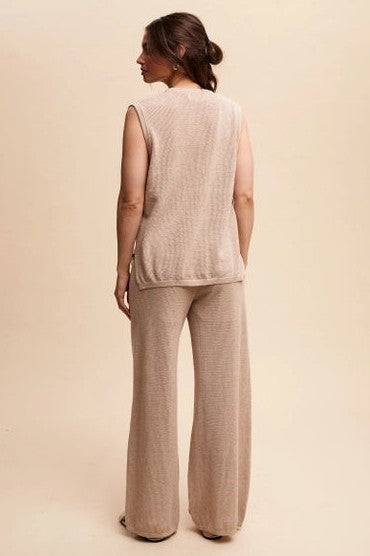 Beige Knit Lounge Top