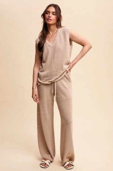 Beige knit Lounge Pants