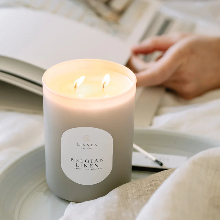 Belgian Linen 2-Wick Candle