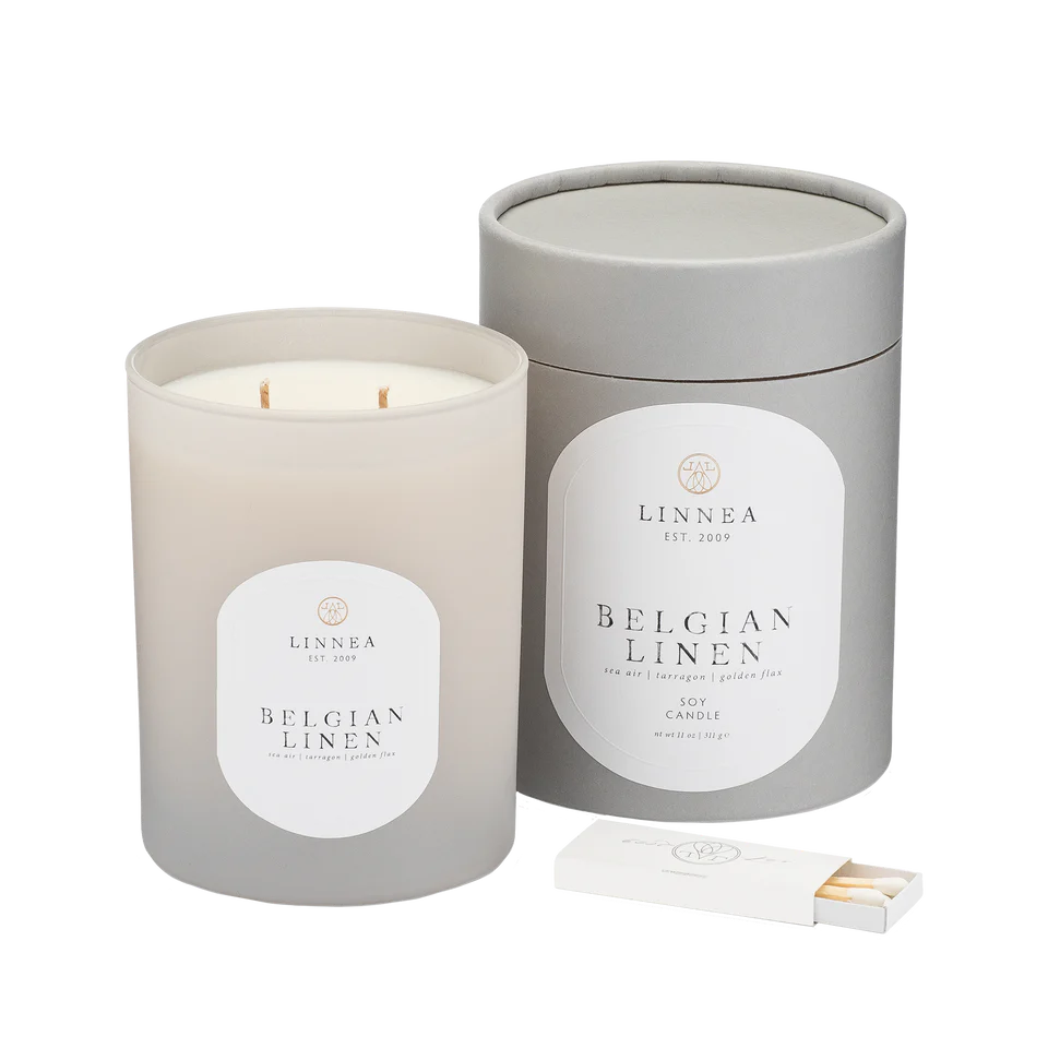 Belgian Linen 2-Wick Candle