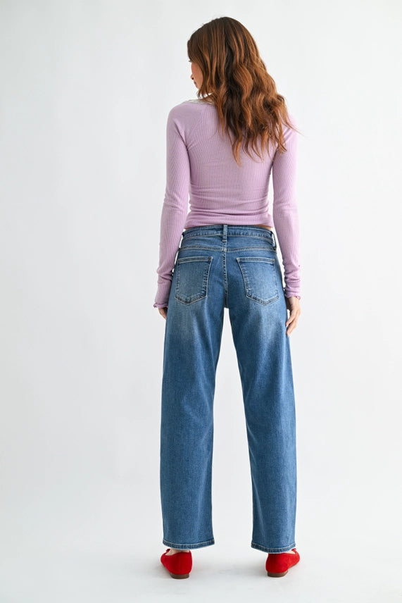 Bethany Bowed Straight Leg Jeans