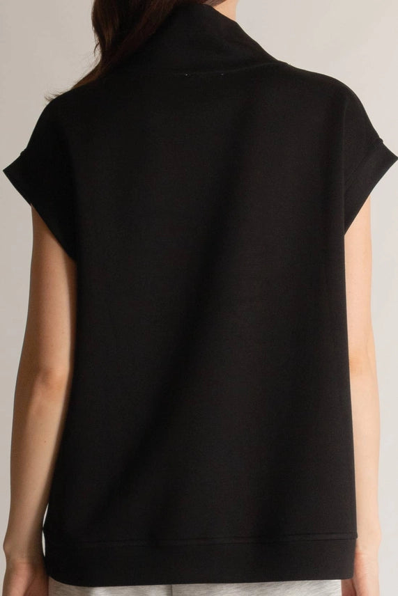 Butter Modal Mock Neck Cap Sleeve Top