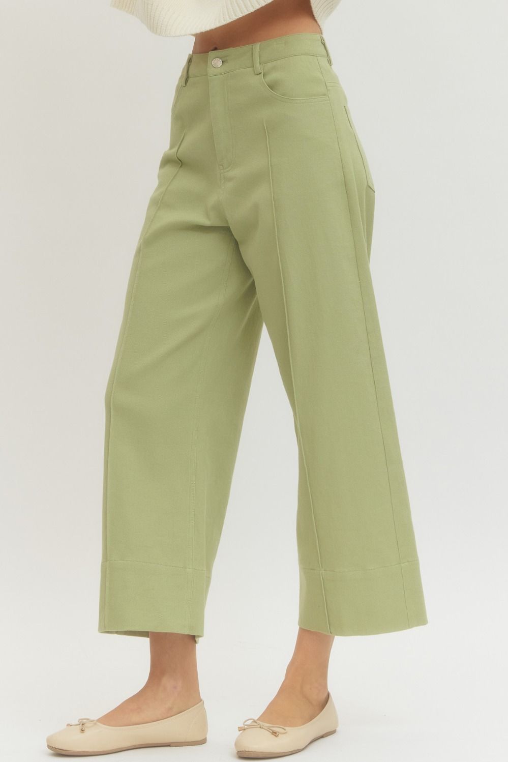 Blake Wide-Leg Pants - Sage