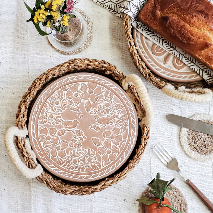 Bread Warmer & Wicker Basket