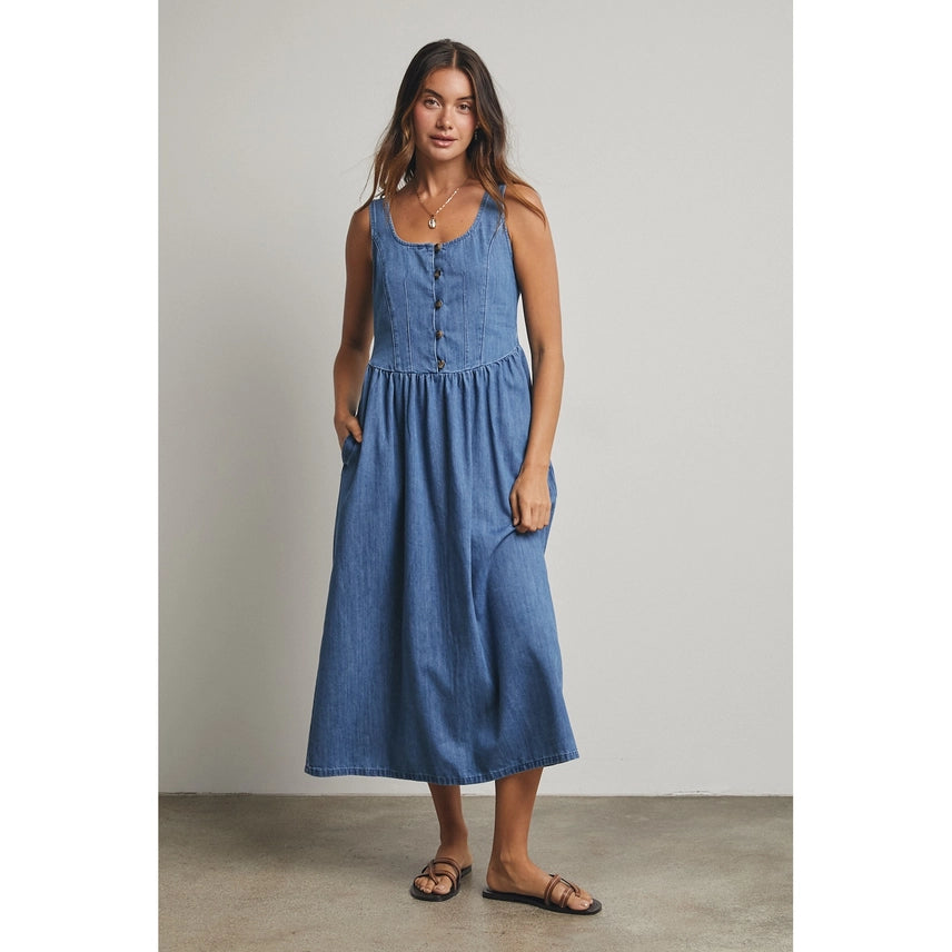 Bridget Demin Midi Dress