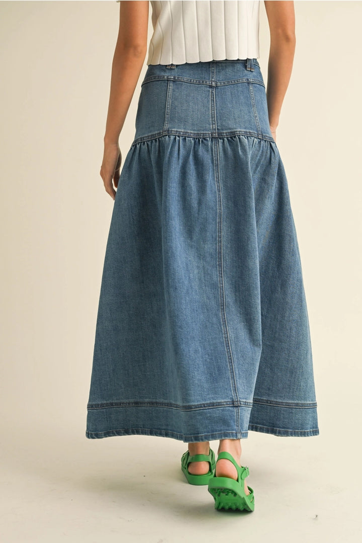 Button-down Denim Skirt