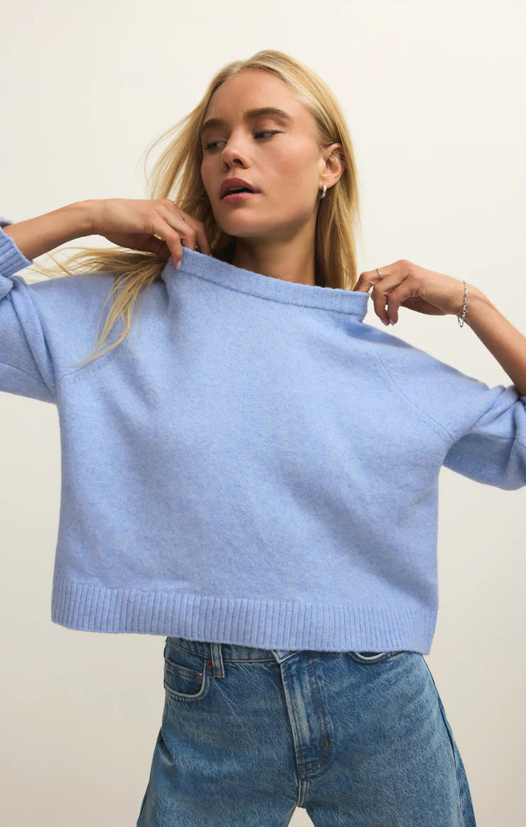 Coming Up Cozy Sweater - Blue Light