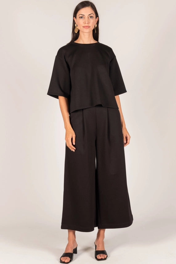 Butter Modal Cropped Overlap Tee