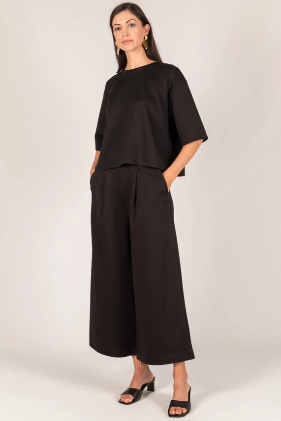 Butter Modal Cropped Overlap Tee