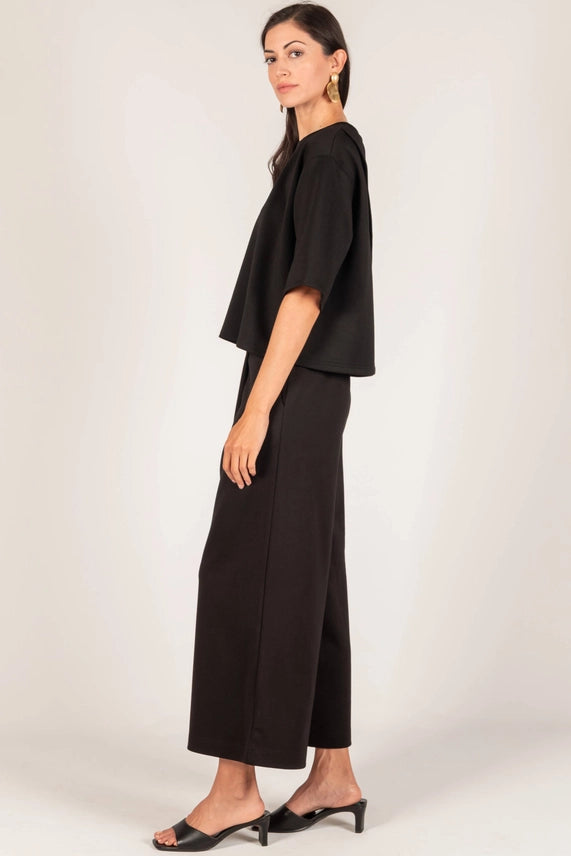 Butter Modal Cropped Overlap Tee