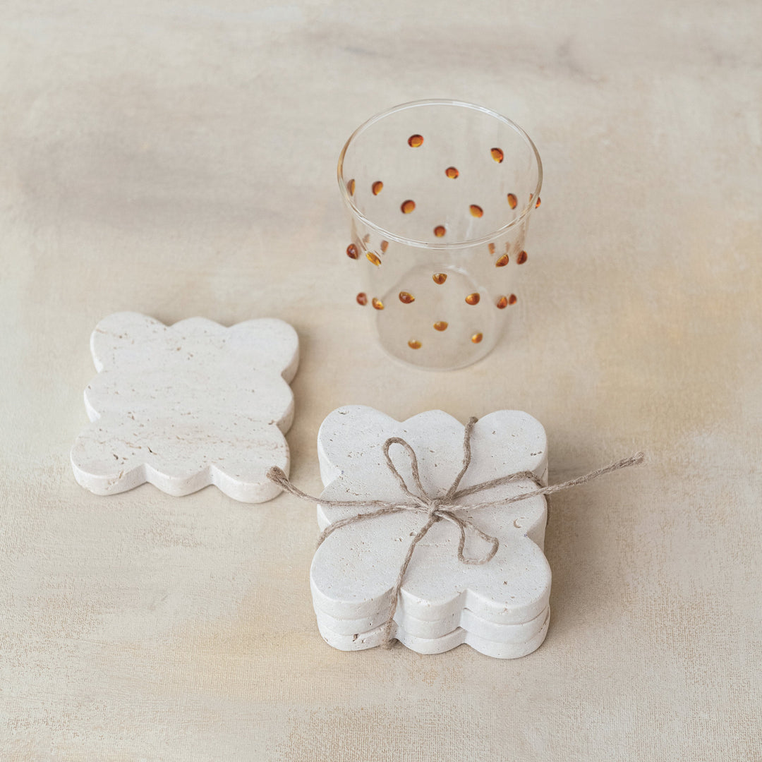 Travertine Coaster Set