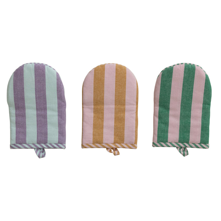 Cotton Striped Oven Mitts