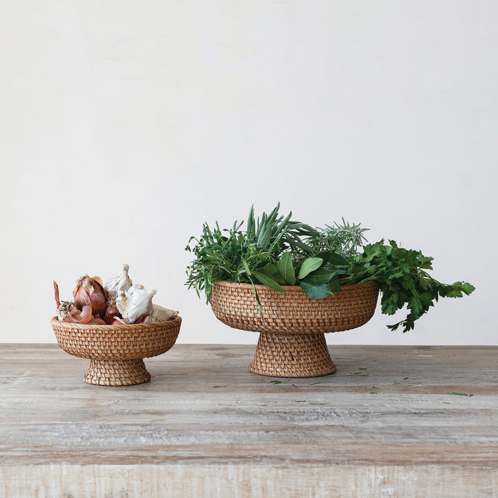 Hand-Woven Footed Bowls