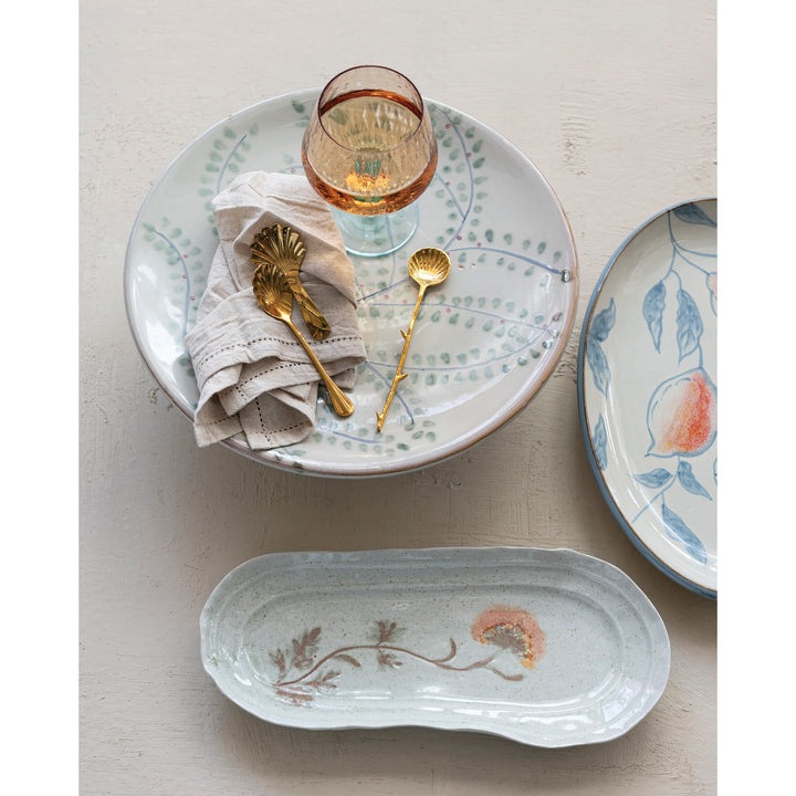 Hand-Painted Footed Platter