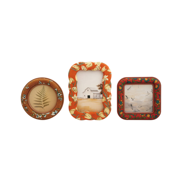 Embroidered Floral Picture Frame